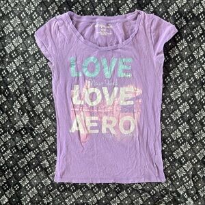 Aeropostale Purple Graphic Tee Y2K Size M